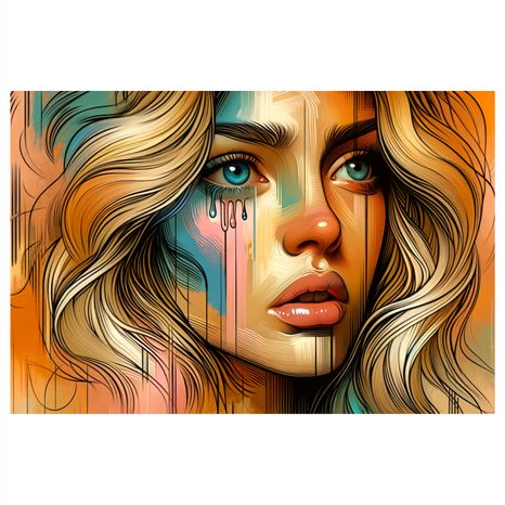WANDBILD MODERNES FRAUENPORTRÄT - WANDBILDER FRAUEN - BILDER