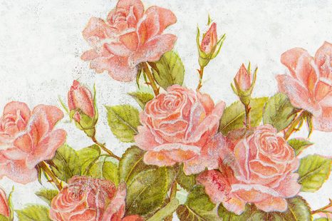 QUADRO SU TELA – BOUQUET VINTAGE DI ROSE - QUADRI DI FIORI - STAMPE E QUADRI