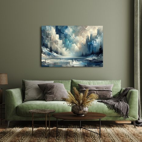 SLIKA LEDENI PLANINSKI PEJZAŽ - APSTRAKTNE SLIKE - SLIKE