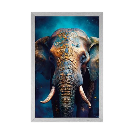 POSTER – ELEFANTE BLU-ORO - SIGNORI DEL REGNO ANIMALE - POSTER