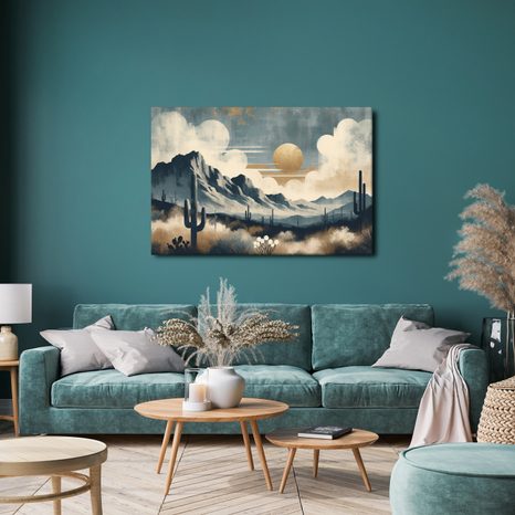 OBRAZ POUŠTNÍ KRAJINA S KAKTUSY - OBRAZY PŘÍRODY A KRAJINY - OBRAZY