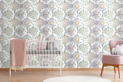 TAPETA ABSTRAKTNÍ BAREVNÉ KRUHY - VZOROVANÉ TAPETY - TAPETY