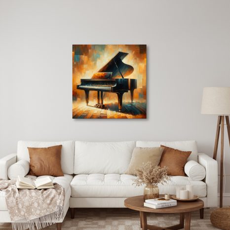 OBRAZ KONCERTNÍ KLAVÍR V TEPLE - OBRAZY IMITACE OLEJOMALBY - OBRAZY