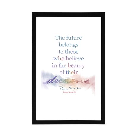 PLAKÁT S PASPARTOU A MOTIVAČNÍM CITÁTEM - ELEANOR ROOSEVELT - MOTIVY Z NAŠÍ DÍLNY - PLAKÁTY