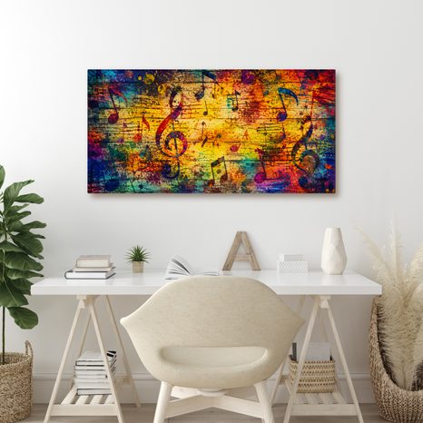 WANDBILD BUNTE MUSIKALISCHE ABSTRAKTION - MUSIKBILDER - BILDER