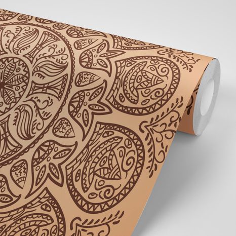 SAMOLEPÍCÍ TAPETA MANDALA S ABSTRAKTNÍM LIDOVÝM VZOREM - SAMOLEPÍCÍ TAPETY - TAPETY