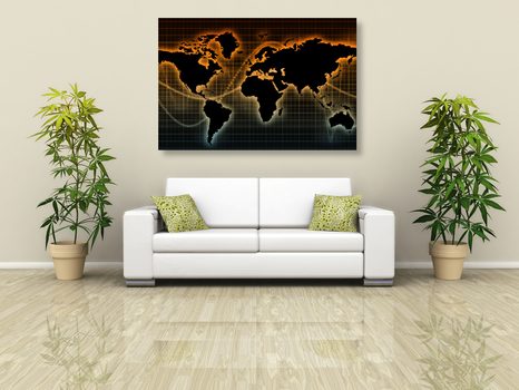OBRAZ MAPA S ORIGINÁLNÍM POZADÍM - OBRAZY MAPY - OBRAZY