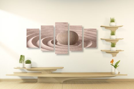 5-DÍLNÝ OBRAZ RELAXAČNÍ KÁMEN - OBRAZY FENG SHUI - OBRAZY