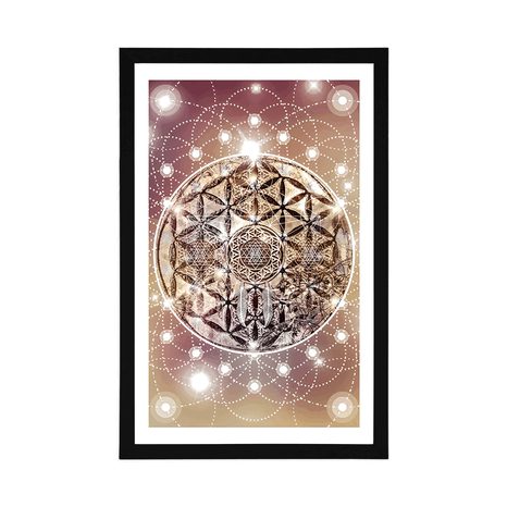 PLAKAT Z PASSE-PARTOUT CZARUJĄCA MANDALA - FENG SHUI - PLAKATY