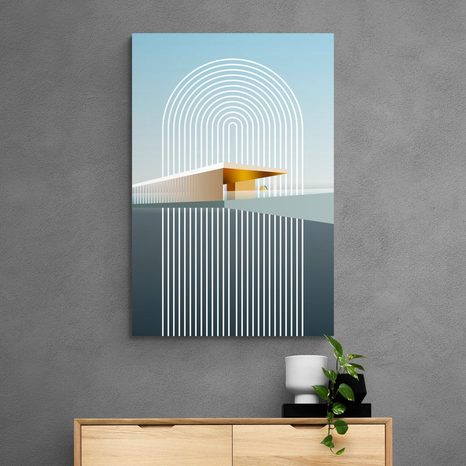 WANDBILD REGENBOGEN MIT SOMMERLICHEM HINTERGRUND MID-CENTURY - ABSTRAKTE BILDER - BILDER