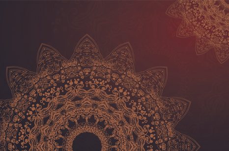 TAPETE MODERNE ELEMENTE DES MANDALAS IN BRAUNTÖNEN - TAPETEN MIT FENG SHUI-MOTIVEN - TAPETEN