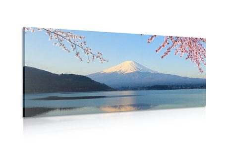 CANVAS PRINT LAKE VIEW OF MOUNT FUJI - PICTURES OF NATURE AND LANDSCAPE - PICTURES