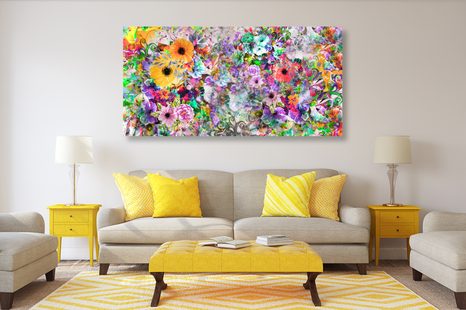 OBRAZ KOLOROWE KWIATY - OBRAZY ABSTRAKCYJNE - OBRAZY