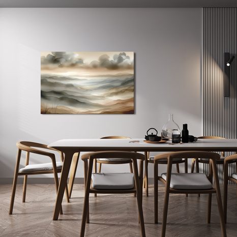 OBRAZ KRAJINA V MLZE A HNĚDÉ - OBRAZY PŘÍRODY A KRAJINY - OBRAZY