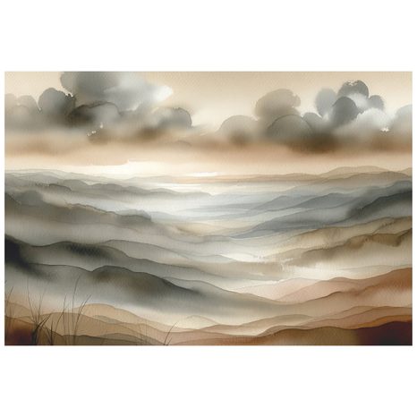 SAMOLEPÍCÍ TAPETA AKVARELOVÁ KRAJINA V MLZE - TAPETY PODLE MOTIVU - TAPETY