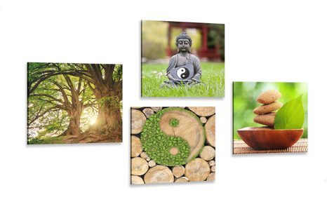 SET OF PICTURES FENG SHUI IN GREEN DESIGN