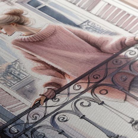 WANDBILD RUHIGE MOMENTE AUF DEM BALKON - WANDBILDER FRAUEN - BILDER