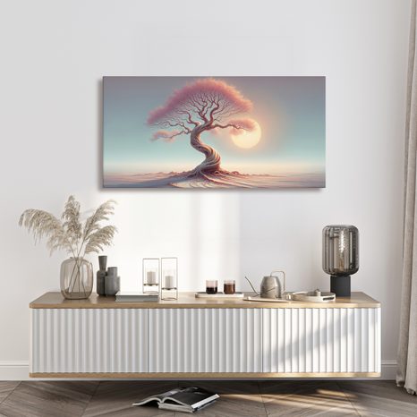 OBRAZ STROM ŽIVOTA V RŮŽOVÉM SVĚTLE - OBRAZY STROMY ŽIVOTA - OBRAZY