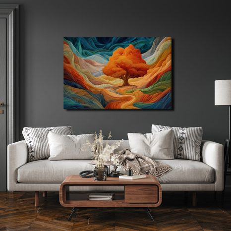 OBRAZ PODZIMNÍ STROM ŽIVOTA V KRAJINĚ - OBRAZY STROMY ŽIVOTA - OBRAZY