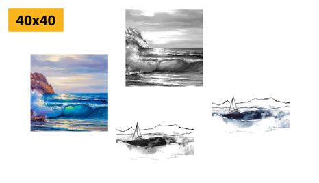BILDER-SET IMITATION VON GEMALTEM MEER - BILDERSETS - BILDER