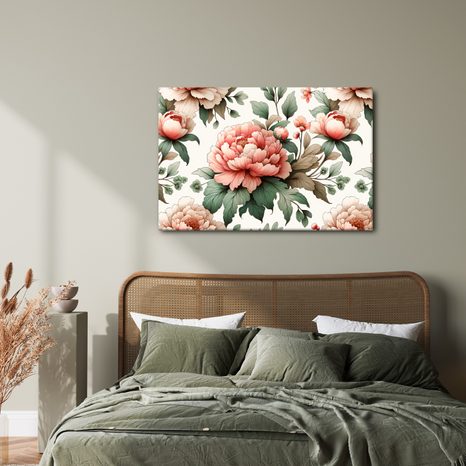 WANDBILD ROMANTISCHE PFINGSTROSEN - BILDER BLUMEN - BILDER