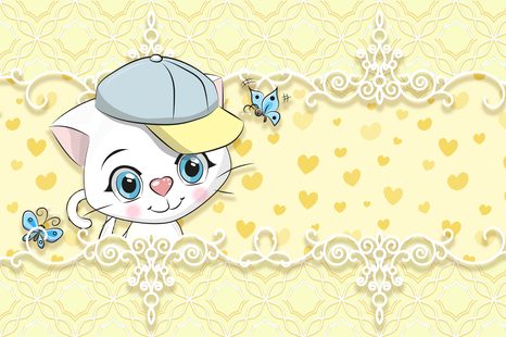 SELBSTKLEBENDE TAPETE NEUGIERIGES KÄTZCHEN - SELBSTKLEBENDE TAPETEN - TAPETEN