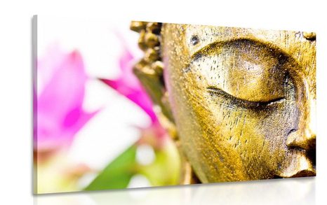 CANVAS PRINT GOLDEN BUDDHA FACE - PICTURES FENG SHUI - PICTURES