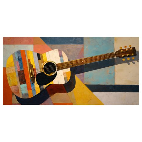 TABLOU MOZAIC COLORAT DE CHITARĂ - TABLOURI MUZICALE - TABLOURI