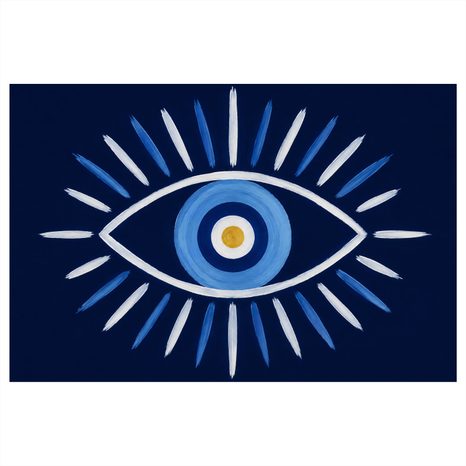 QUADRO SU TELA – OCCHIO BLU PORTAFORTUNA - QUADRI SECONDO IL MOTIVO - STAMPE E QUADRI