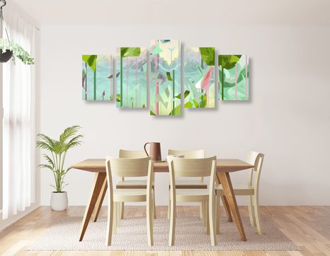 5-DÍLNÝ OBRAZ ABSTRAKTNÍ RÁJ - ABSTRAKTNÍ OBRAZY - OBRAZY