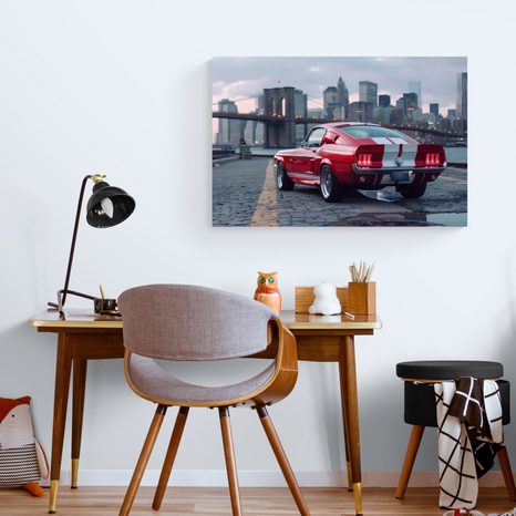 WANDBILD MUSTANG MIT PANORAMA VON NEW YORK - DOVIDO CHALLENGE - BILDER