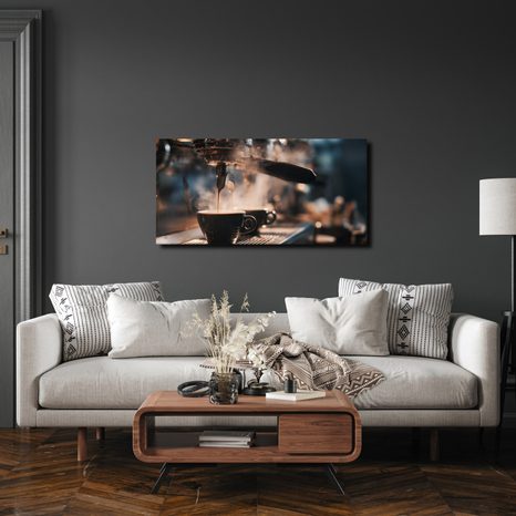 OBRAZ VOŇAVÁ KÁVA NA STOLE - OBRAZY JÍDLA A NÁPOJE - OBRAZY