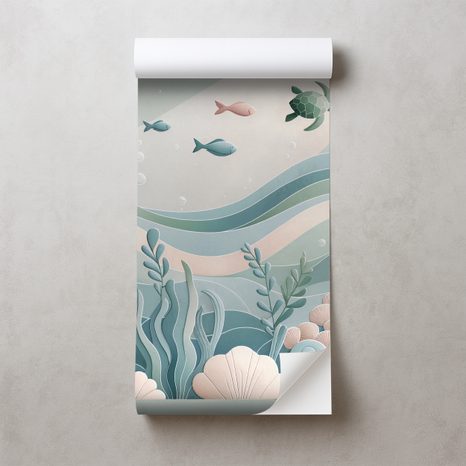 SAMOLEPÍCÍ TAPETA PODMOŘSKÝ SVĚT S ŽELVAMI - ΤΑΠΕΤΣΑΡΊΑ ΨΑΡΙΏΝ - ΤΑΠΕΤΣΑΡΊΕΣ