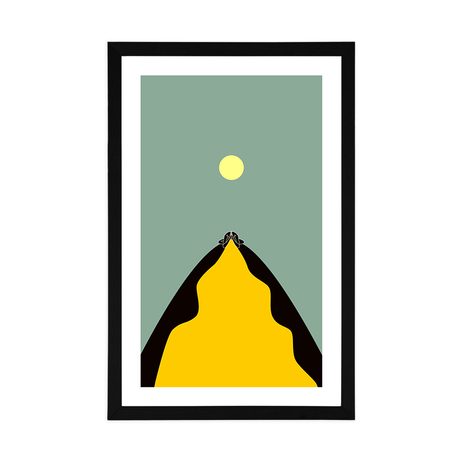 PLAGÁT S PASPARTOU ABSTRAKTNÝ VRCHOL KOPCA - MOTÍVY Z NAŠEJ DIELNE - PLAGÁTY