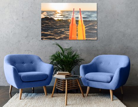 OBRAZ OSVĚŽUJÍCÍ NÁPOJ NA PLÁŽI - OBRAZY ZÁTIŠÍ - OBRAZY