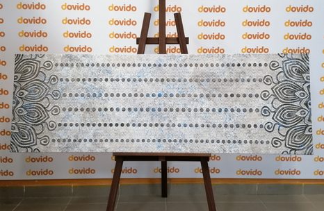 WANDBILD MANDALA AUF GRAUEM UNTERGRUND - BILDER MIT FENG SHUI-MOTIVEN - BILDER