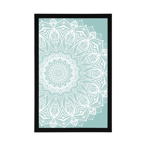 PLAKAT MANDALA HARMONIJE NA MODREM OZADJU - FENG SHUI - PLAKATI