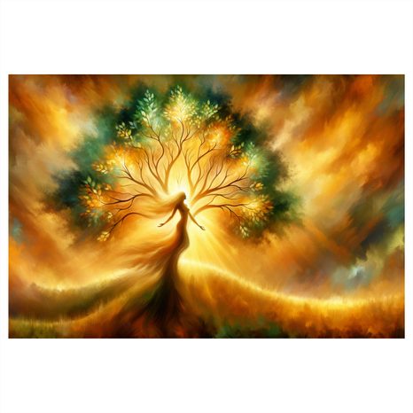 WANDBILD FRAU UND BAUM DES LEBENS - BILDER BÄUME DES LEBENS - BILDER