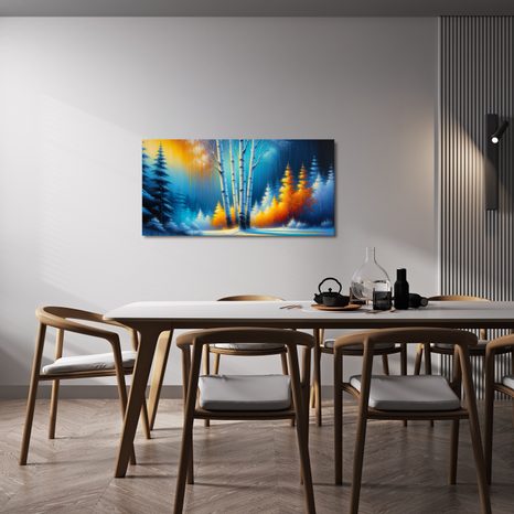 WANDBILD BIRKEN IM WINTERWALD - BILDER WALD - BILDER