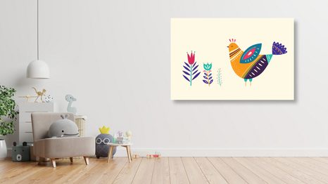 WANDBILD HENNE MIT EINEM VOLKSTÜMLICHEN HAUCH - STILLLEBEN-BILDER - BILDER