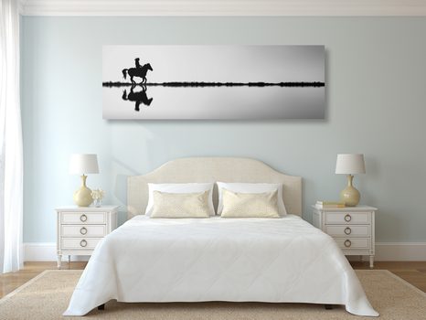 ΕΙΚΌΝΑ ΕΝΌΣ ΚΑΒΑΛΆΡΗ ΣΕ ΑΣΠΡΌΜΑΥΡΟ - ΠΊΝΑΚΕΣ ΑΣΠΡΌΜΑΥΡΕΣ - ΠΊΝΑΚΕΣ