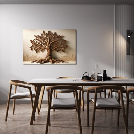 WANDBILD LEBENSBAUM MIT BLÄTTERN UND WURZELN - BILDER - 🔥 TOTALAUSVERKAUF