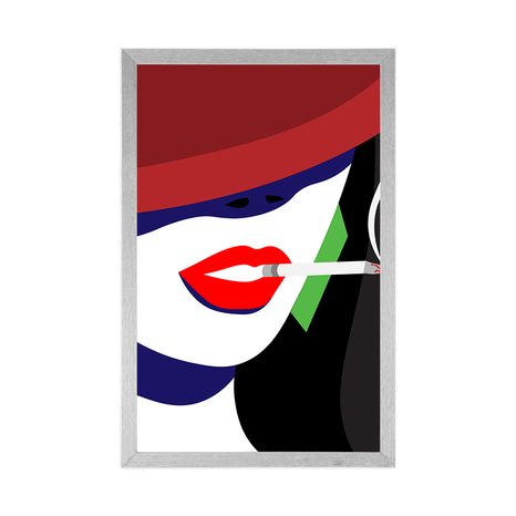 AFFICHE – FEMME AU CHAPEAU EN STYLE POP ART - POP ART - AFFICHES