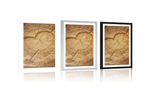 POSTER WITH MOUNT HEART CARVED INTO A STUMP - LOVE - POSTERS