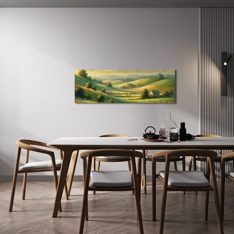 WANDBILD MALERISCHE HÜGEL UND GETREIDE - WANDBILDER FELDER UND WIESEN - BILDER