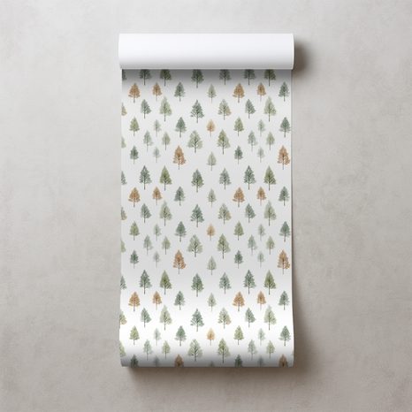 TAPETA PASTELOVÉ LESNÍ STROMY - VZOROVANÉ TAPETY - TAPETY