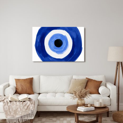 TABLEAU SUR TOILE – ŒIL BLEU DANS DES CERCLES - TABLEAUX PAR THÈME - TABLEAUX