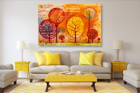 OBRAZ DRZEWA W JESIENNYCH KOLORACH - OBRAZY PRZYRODY I KRAJOBRAZY - OBRAZY