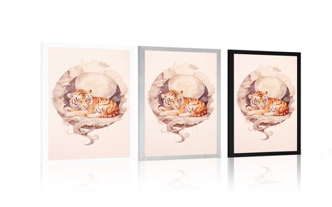 PLAKÁT ZASNĚNÝ TYGR - ZASNĚNÁ ZVÍŘÁTKA - PLAKÁTY