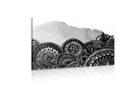 OBRAZ MANDALA V ČERNOBÍLÉM PROVEDENÍ - ČERNOBÍLÉ OBRAZY - OBRAZY